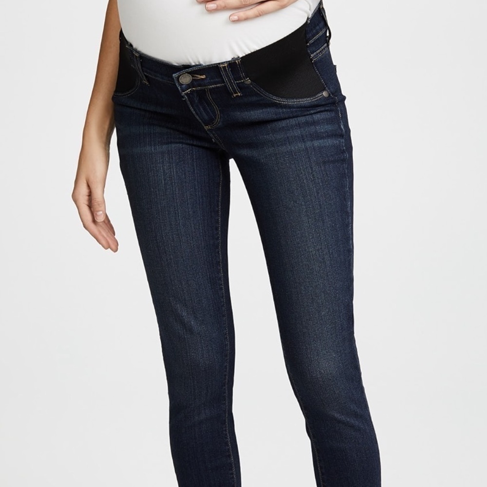 EUC Paige Verdugo Ankle Skinny Stretch Maternity Dark Wash Jeans Size 28
